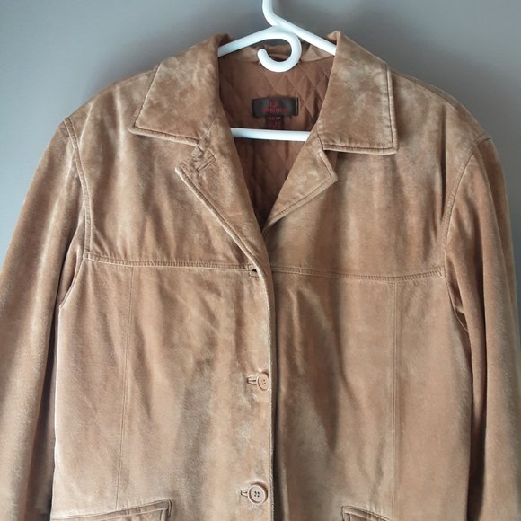 Danier Tan Suede Trench Coat - Picture 3 of 16